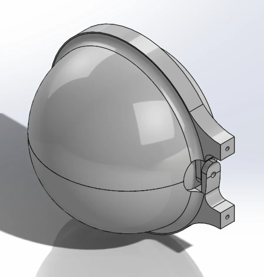 CAD render of the two eyelid shells shown closed