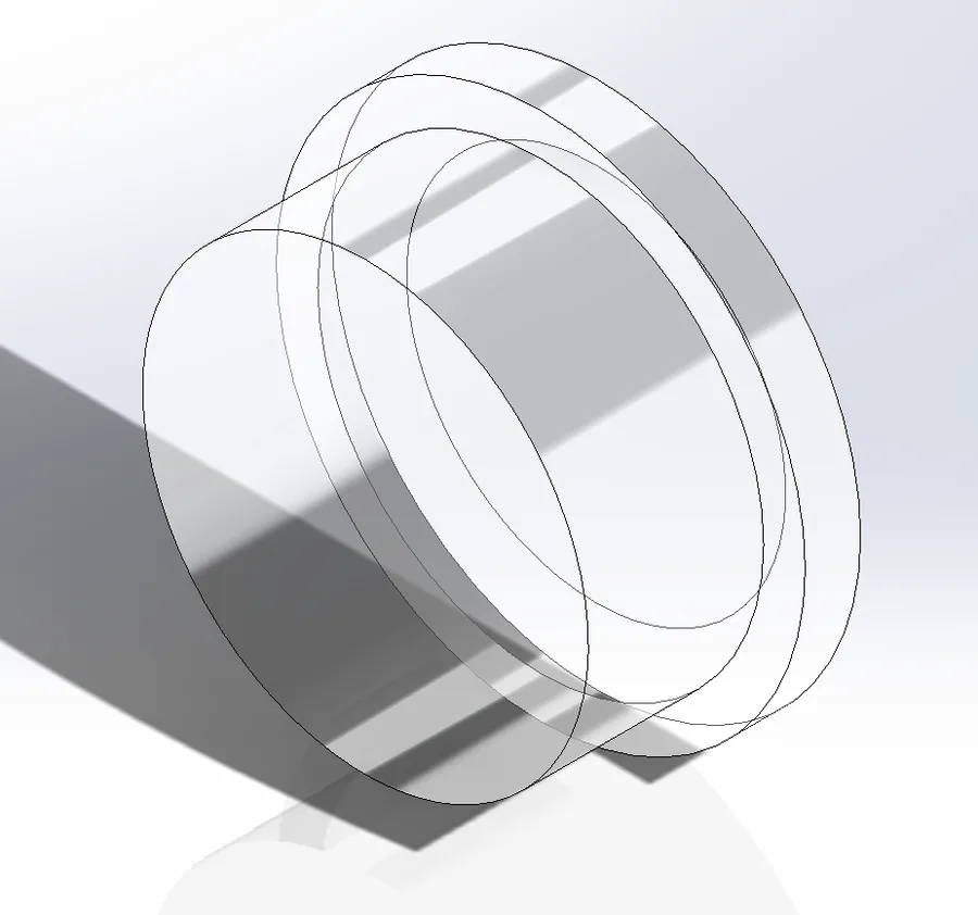 CAD render of the transparent pupil lens